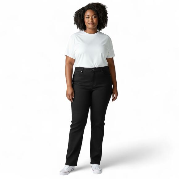 NYDJ Denim - NYDJ NWT Women's Ellison High Rise Straight 31 Inseam Jeans Size 26W Black